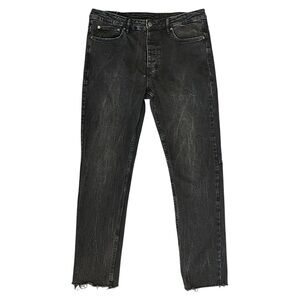 Ksubi Chitch Slim Fit Raw Hem Stretch Denim Jeans in Marbled Black Men’s 34 $220
